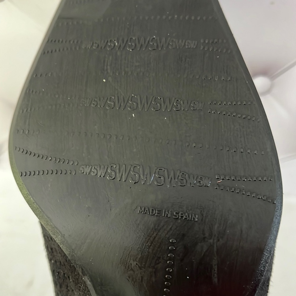 Y2K Stuart Weitzman Woman’s Shoes Size 8,5 Leather(suede) Black - Picture 5 of 7